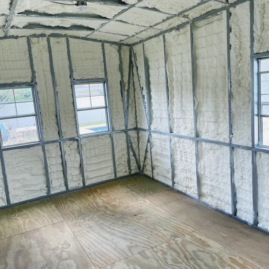 Closed-cell spray foam insulation applied to wall cavities in a residential project in Wekiwa Springs